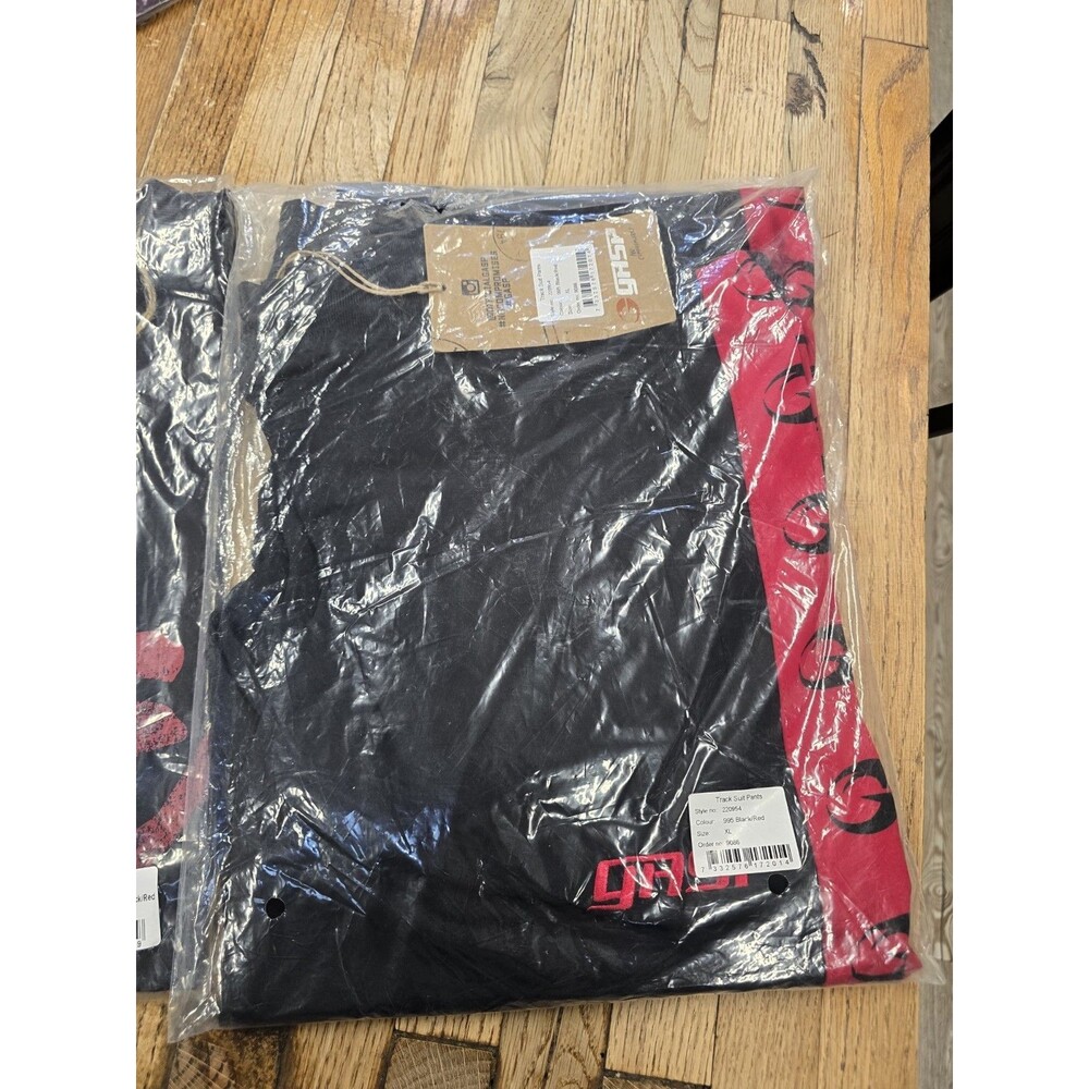 NWT GASP Bodybuilding Lot 3pc - Track Pants & 2 Tees - XL - Black/Red...